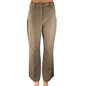 Express Editor Women's Tan Beige Khaki High Rise Flare Trousers Pants Size S